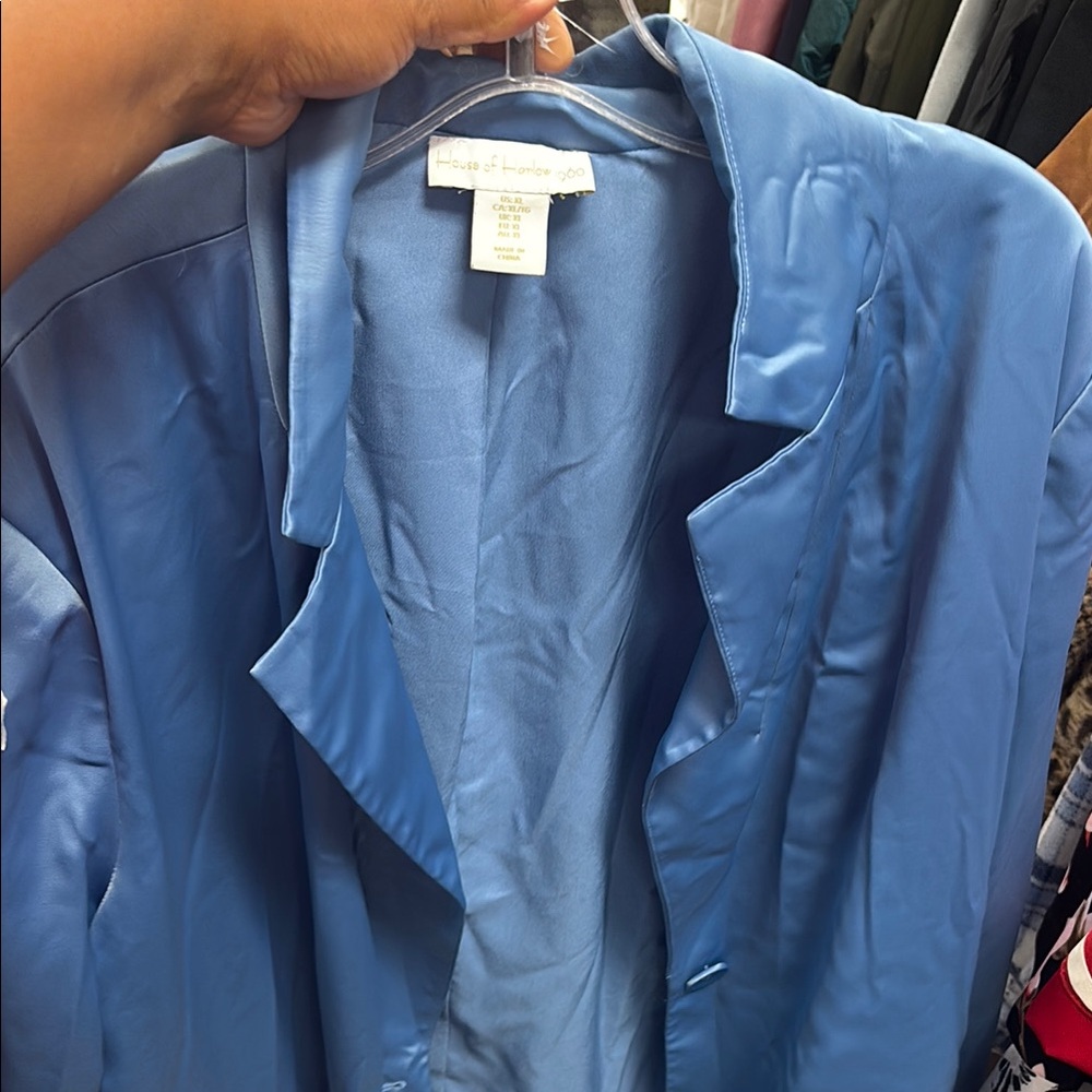 House of Harlow 1960 Satin Blue Blazer